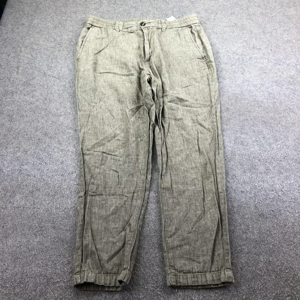 Banana Republic Pants Mens 32x30 Green Linen Chambray Mason Athletic Tapered